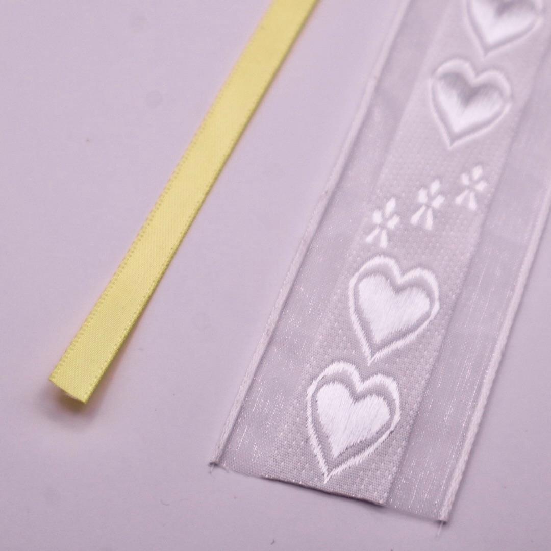 【番号オーダー可能】福岡ソフトバンクホークス風カラー　くるみボタンのヘアリボン　クロスステッチ刺繍 | 4枚目